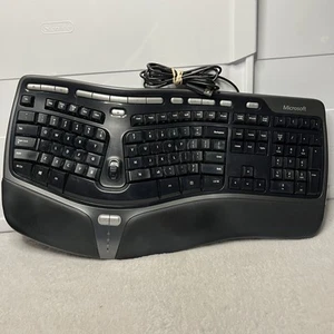 Microsoft Natural Ergonomic Keyboard 4000 V1.0 KU-0462 Black Wired USB Tested - Picture 1 of 10