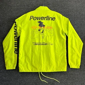 Disney Powerline Coaches Jacket M Neon Green Goofy Movie Stand Out Tour 1995 - Picture 1 of 10