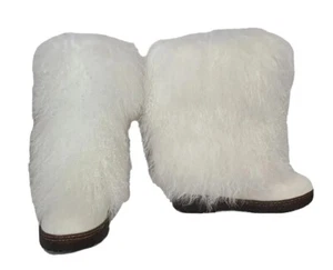 BEARPAW® Boetis II Haircalf Curly Lamb Boot - White - Size 7M - NEU - Orig. 249,95 $ - Bild 1 von 8