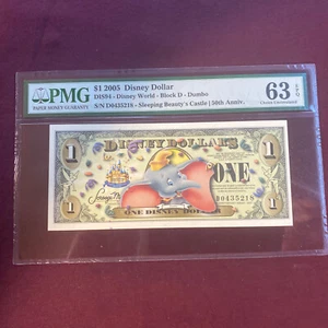 2005 Disney Dollar - 1 $ DUMBO - Disney World Block D. PMG 63 EPQ DIS94. - Bild 1 von 2