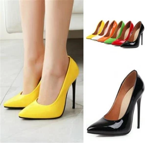 High Heels Shoes Pumps Womens Sexy Stilettos Slip On Pointed Toe Party Evening - Picture 1 of 18