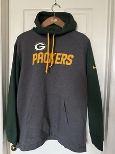Nike NFL on Field Men’s XL Heathered Grey Green Bay Packers Pullover Hoodie NEW - Picture 1 of 12