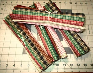 Vintage cotton quilt quilting Fabric Scrap Bundle 1/16 of 10 Prints Geometric - Picture 1 of 6