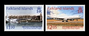 FALKLAND ISLANDS 2022 AIRCRAFTS FIRST DIRECT AIRMAIL FLIGHT AVIONS - Picture 1 of 1