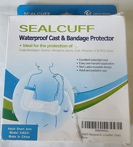 SEALCUFF WATERPROOF CAST BANDAGE PROTECTOR 330231; ADULT SHORT ARM REUSABLE - Picture 1 of 4