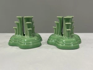 2 Fiesta Fiestaware Meadow Pyramid Tripod Candle Holders Candlestick 57/400 - Picture 1 of 6