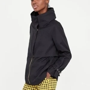 Zara Women Outerwear Hidden Hoodie Short Trench Jacket Size XS - Picture 1 of 11