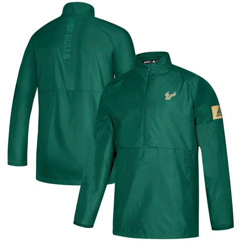 Adidas USF SOUTH FLORIDA BULLS Game Mode Quarter-Zip Jacket M 2XL NWT Pullover Cover