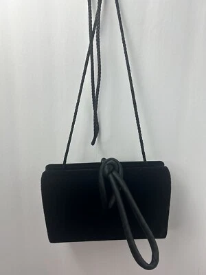 Mini Bolso Cartera Valerie Stevens Pequeño Negro Noche Terciopelo Cachicho Gótico Foto 1 de 4