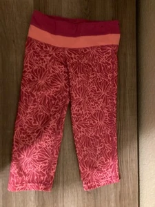 Champion C9 Pink and Orange Floral Print Leggings Polyester Blend Small 6/6X - Picture 1 of 3