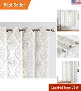 Stylish 2-Piece Grommet Top Linen Curtains - Light Filtering for Casual Elegance - Picture 1 of 12
