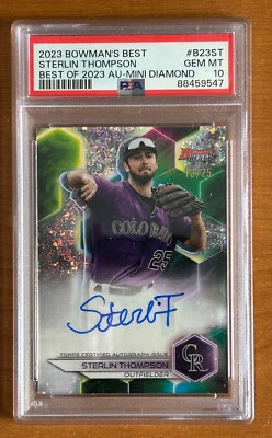 2023 Bowman's Best Sterlin Thompson Best of 2023 Auto-Mini Diamond PSA 10 - Image 1 of 2