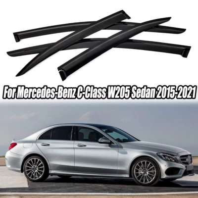 Protectores de lluvia para Mercedes-Benz C200 C300 15-21 sedán viseras de ventana deflector de ventilación Foto 1 de 4