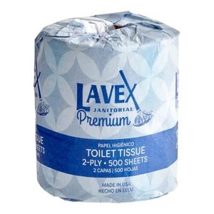 Lavex Premium 3 1/2" x 4 1/2" Individually Wrapped 2-Ply Standard 500 Sheet Toil - Picture 1 of 2