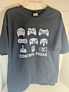 Control Freak Old School Video Game Controller Graphic Tee JERZEES Cotton - Picture 1 of 5