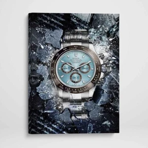 Rolex Daytona Platina inspired Canvas Wall Art Print - Watch Art Poster Print - Picture 1 of 11