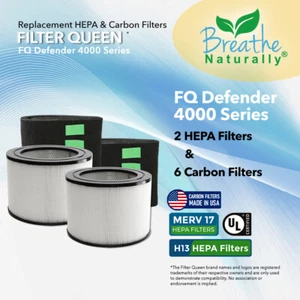 Filter Queen Defender 4000 Series Replacement HEPA + Carbon Pre-Filters Bundle - Picture 1 of 5