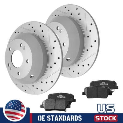 For Hyundai Santa Fe Sport XL Kia Sorento Rear Disc Rotors Ceramic Brake Pads - Image 1 of 4