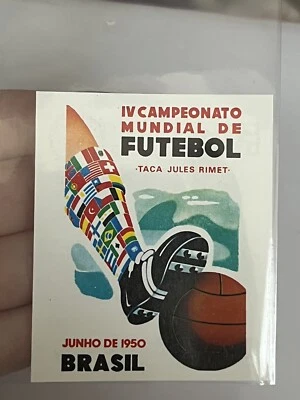 Official World Cup 1950 Poster Sticker Panini Football 1989 - Image 1 of 3