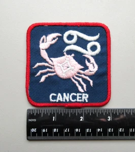 VINTAGE CANCER ZODIAC SIGN ZODIAC SYMBOL CRAB SEW ON COLLECTIBLE PATCH - Picture 1 of 4
