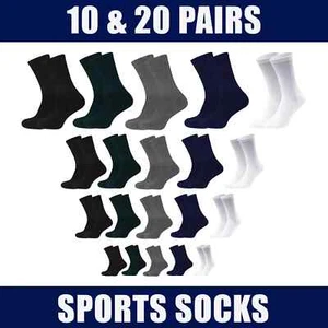 Mens Sports Socks 5 Pairs Cotton Rich Cushioned Everyday Crew Socks UK 6-11 - Picture 1 of 7