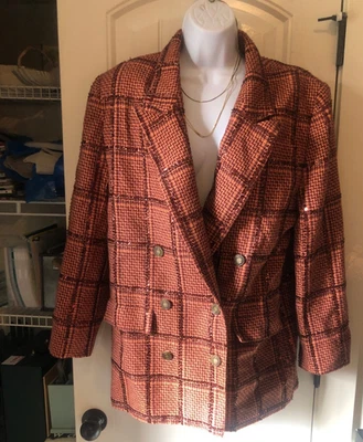 Chaqueta Eleanor P Brenner vintage RARA 100 % lana con cuentas/forrada con lentejuelas talla 10 Foto 1 de 4