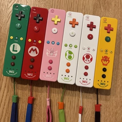 NINTENDO WII Remote Motion Plus MARIO LUIGI PEACH YOSHI TOAD KOOPA Set of 6 Lot - Image 1 of 4