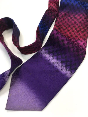 GIANNI VERSACE VINTAGE AÑOS 90 COLORES DEGRADADOS CORBATA AZUL ROJO GRADACIÓN ARTE ABSTRACTO Foto 1 de 4