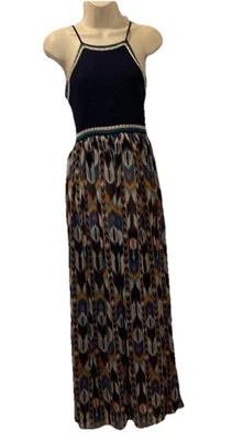 Maxi Vestido Xhilaration Multicolor PEQUEÑO Halter TEJIDO TOP 25-180-1 Foto 1 de 4