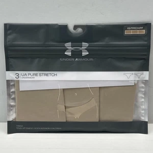 Under Armour Damen Pure Stretch Tanga Unterwäsche XS Panty 3er Pack Nude - Bild 1 von 9
