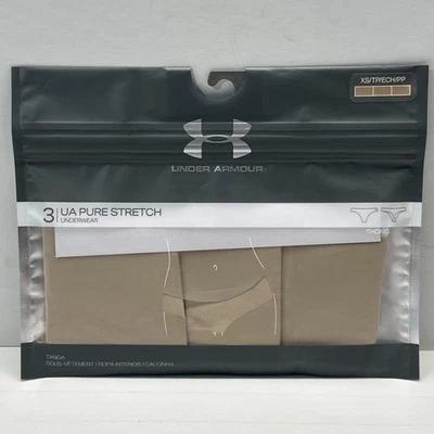 Under Armour Mujer Tanga Elástico Puro Ropa Interior XS Pantie Paquete de 3 Desnudos Foto 1 de 4