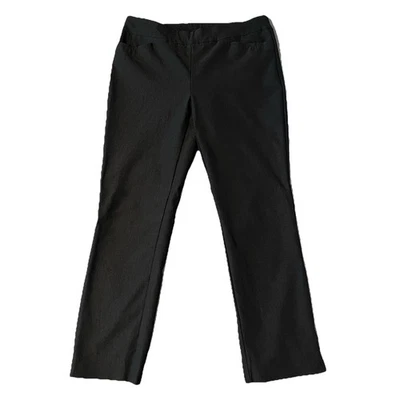 Chicos Brigitte Slim Pull On Ankle Pants Womens US 4P Black Stretch Slash Pocket - Image 1 of 4