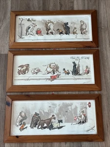“Dirty Dogs of Paris” Boris O’Klein 3 Framed Art Set Vintage Signed Art - Picture 1 of 14