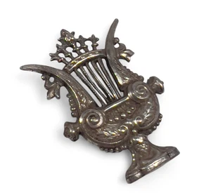 Broche Insigne Lyre musique XIXe 19th Bijou Jewel - Imagen 1 de 4