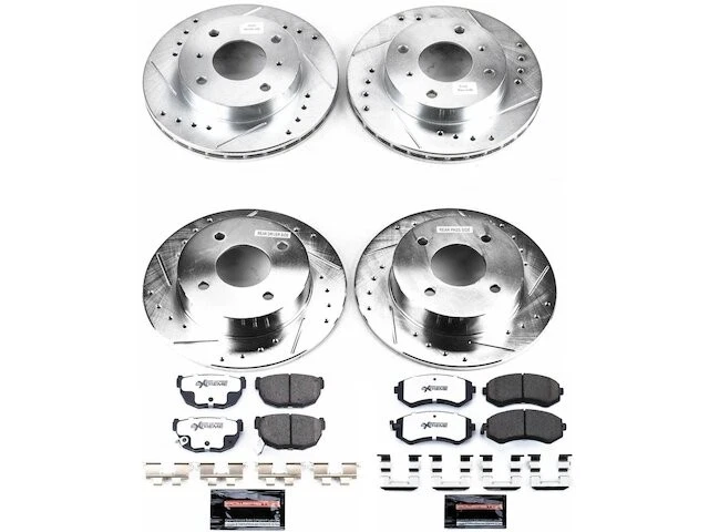Kit de pastillas de freno y rotor delanteras y traseras para 89-96 Nissan 240SX DK57W9 Foto 1 de 1