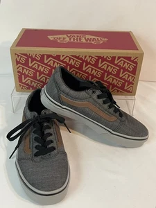 NEU Vans Kinder Jugend Größe 3 Ward Wildleder/Canvas Skate Turnschuhe Schuhe grau: braun - Bild 1 von 8