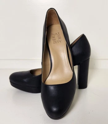 Zapatos de salón Naturalizer “Berlín” negros plataforma tacón bloque talla 8,5 punta redonda cómodos Foto 1 de 4