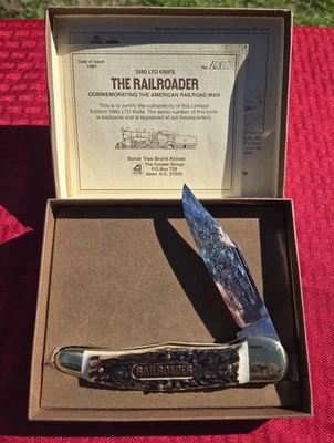 NIB Boker Tree Brand 1980 Stag Railroader Folding Hunter LTD Knife w/Box EXC - Image 1 of 4