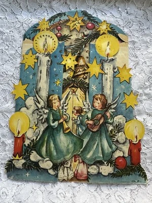 Vintage Christmas Angels Windows German West Germany Advent Calendar Haco 265 - Image 1 of 4
