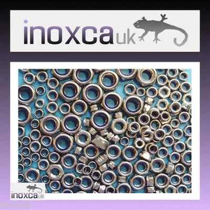 250 PIECES M5 M6 M8 M10 HEX NYLOC LOCK NUTS STAINLESS STEEL NYLON HEXAGON A2 KIT - Picture 1 of 2