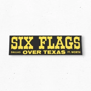 Six Flags Dallas Fort Worth TEXAS Bumper Sticker - Tourism USA Vintage Style 80s - Foto 1 di 4