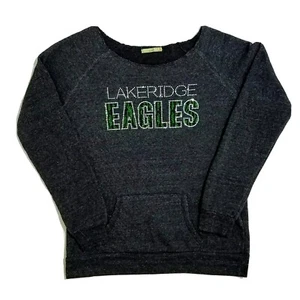 Alternative Earth Anthropologie XL Gray Sweatshirt Embellish "Lakeridge Eagles" - Picture 1 of 9