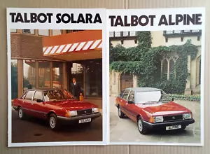 Talbot Solara 1980 and Alpine 1981 UK Brochures 1980. Excellent condition - Picture 1 of 2
