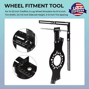 Wheel Fitment Tool, Wheel Offset Measuring Tool for 14-22 Inch Tire/Rim, 5 Lug - Picture 1 of 7