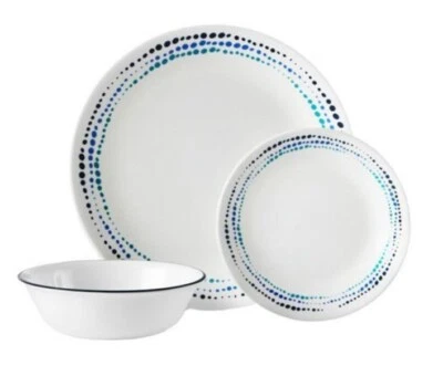 Juego de vajilla Corelle Ocean Blue 12 piezas cuenco de pan para cena comedor diario Foto 1 de 2