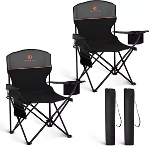2 Pack Portable Camping Chair for Adults, Folding Outdoor Camp Chair Lightweight - Picture 1 of 9