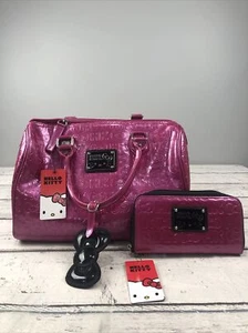 Loungefly Hello Kitty Sanrio Pink Embossed Bag Tote & Wallet SIL-34114 - Picture 1 of 14