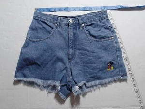 VINTAGE WOMENS MICKEY INC, MICKEY MOUSE THEME DENIM SHORTS, SZ MEDIUM - Picture 1 of 6