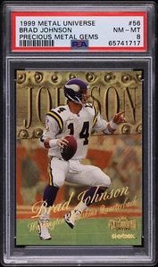 1999 Metal Universe Precious Metal Gems PMG Brad Johnson /50 #56 PSA 8 - Picture 1 of 2