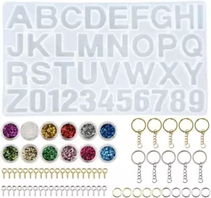 Moldes de epoxi para llaveros de letras para Manualidades de resina - Imagen 1 de 11